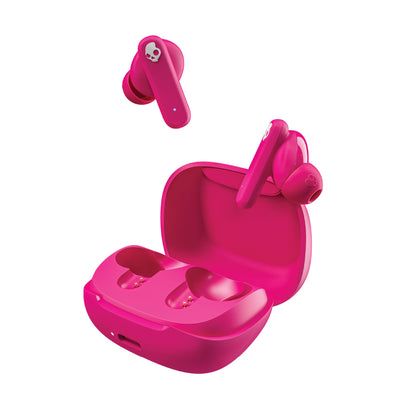 Skullcandy Smokin’ Buds Wireless Earbuds, Bluetooth Headphones, Noise Isolating Fit, Up to 20 Hours Battery, IPX4 Sweat and Water Resistant, Microphone for iPhone Android - Pink
