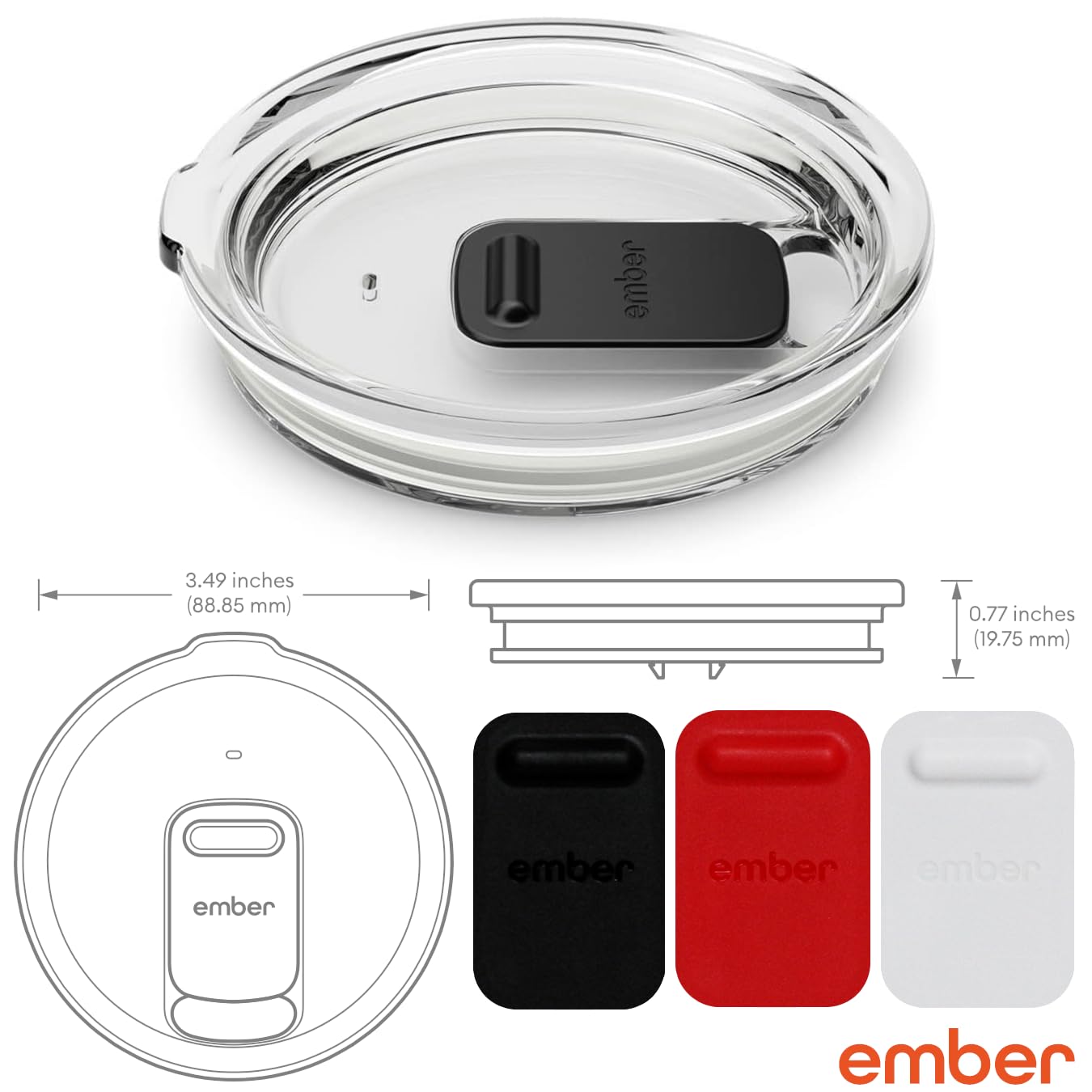 Ember Temperature Control Smart Mug 2, 14 oz, App Controlled Heated Coffee Cup, Double your battery life when you pair Ember Mug with an Ember Sliding Lid, Signature Series Cloth