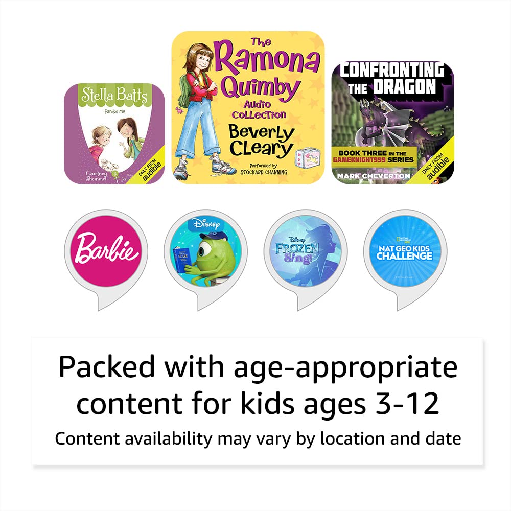 Amazon Echo Dot Kids with Alexa (newest model), Designed for kids, with parental controls, Includes 1 Year of Amazon Kids+, Dragon