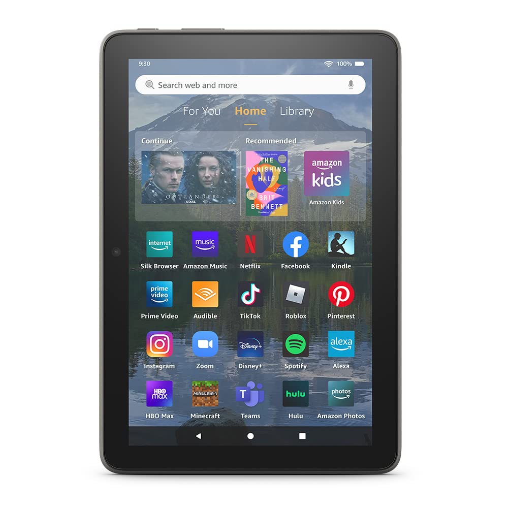 Amazon Fire HD 8 Plus tablet, 8” HD Display, 64 GB, 30% faster processor, 3GB RAM, wireless charging, (2022 release), Gray