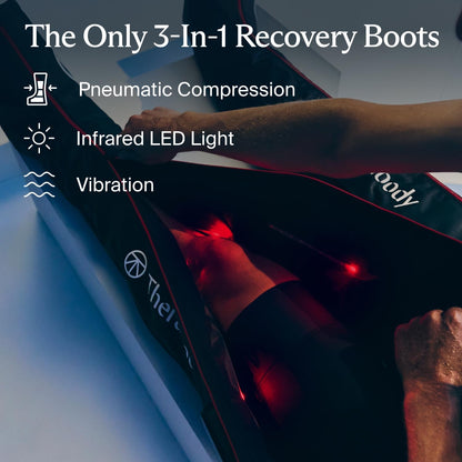 Therabody JetBoots PRO Plus - Wireless Compression Boots with Vibration & Light Therapy - Muscle Recovery, Pneumatic Leg Compression Sleeve to Recover Faster, Relieve Muscle & Joint Pain (Regular)