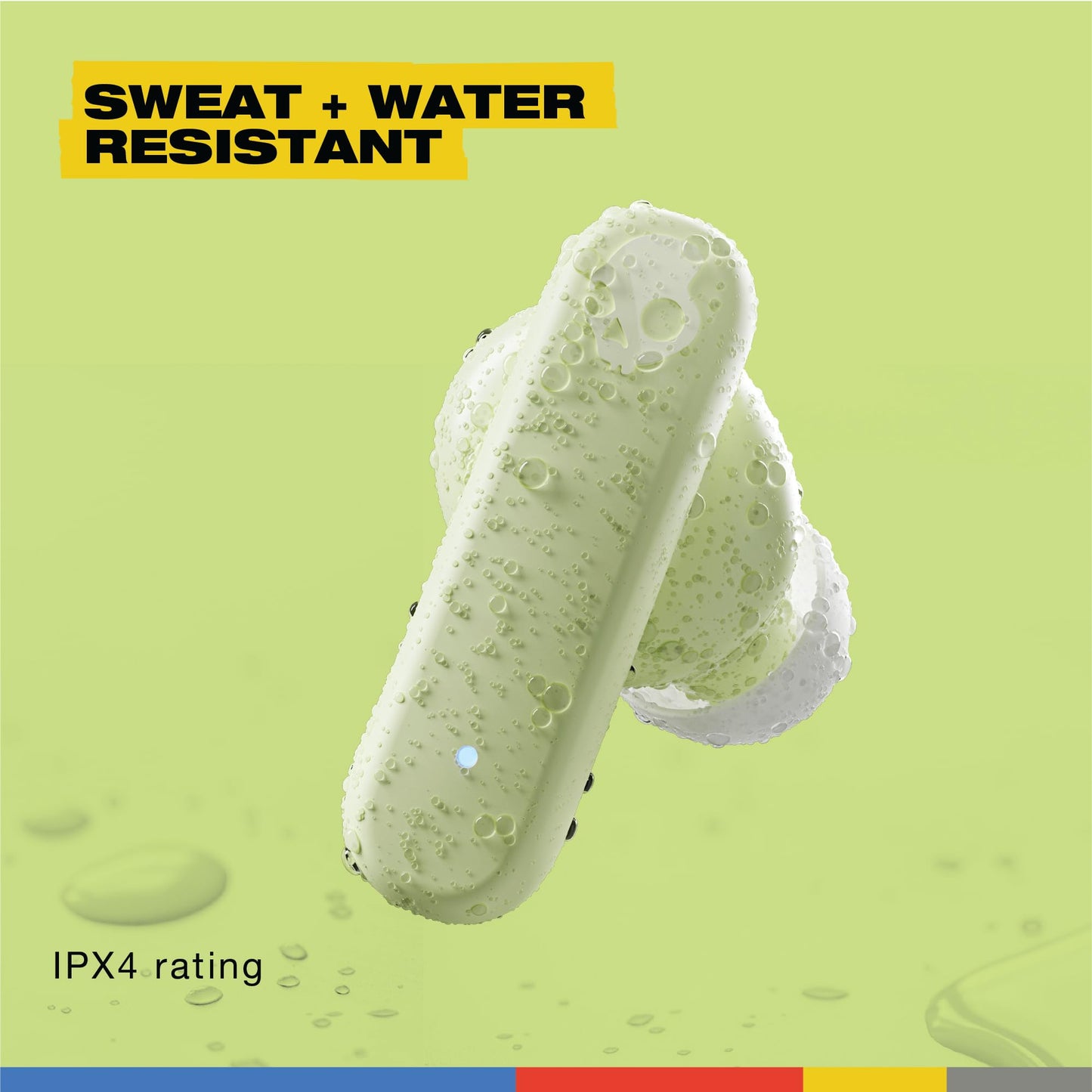 Skullcandy Smokin’ Buds Wireless Earbuds, Bluetooth Headphones, Noise Isolating Fit, Up to 20 Hours Battery, IPX4 Sweat and Water Resistant, Microphone for iPhone Android - Matcha