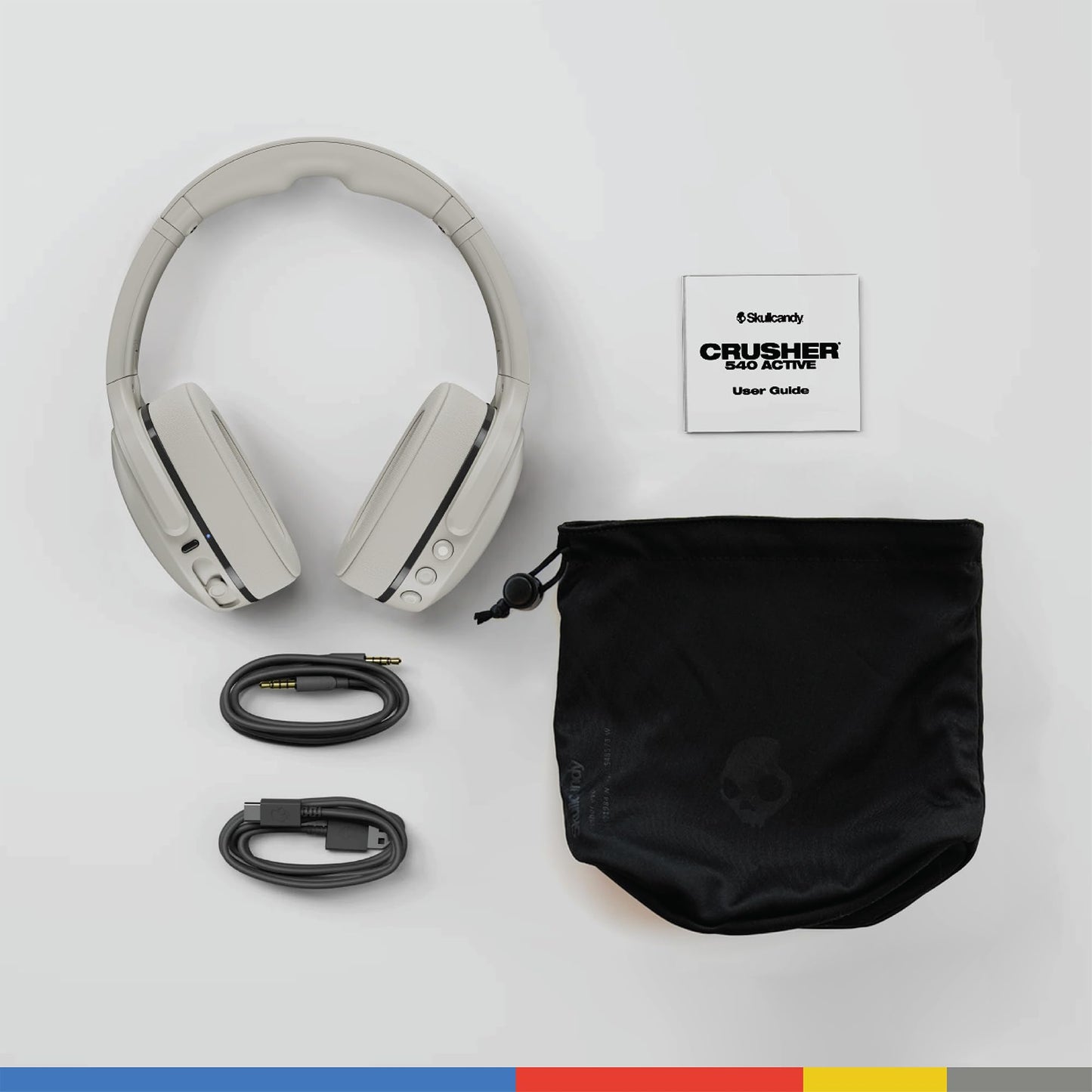 Skullcandy Crusher 540 Active Wireless Bluetooth Headphones with Multi-Sensory Bass, Noise Isolating Over-Ear Fit, Sweat and Water Resistant, 40 Hours Battery, Microphone for iPhone Android - Concrete