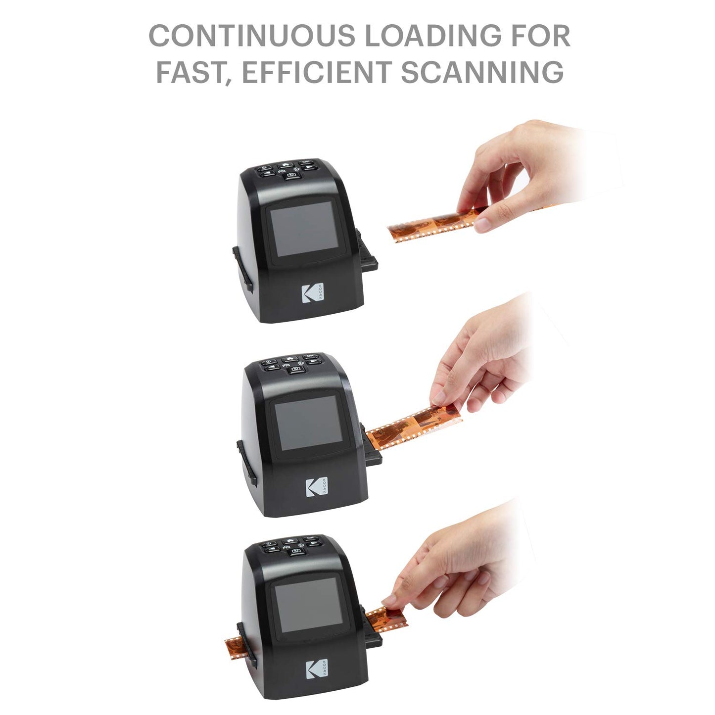 KODAK Mini Digital Film & Slide Scanner - Converts 35mm, 126, 110, Super 8 & 8mm Film to 22MP JPEG Images - Includes 2.4" LCD Screen & Easy-Load Adapters