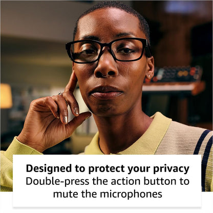 Amazon Echo Frames, an Alexa device (newest model), Smart glasses with Alexa, Cat Eye frames in Brown Tortoise with blue light filtering lenses