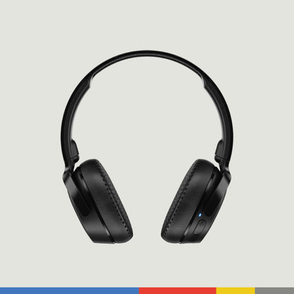 Skullcandy Riff 2 Wireless On-Ear Bluetooth Headphones, Up to 34 Hrs Battery, Foldable Lightweight Design, Convenient for Travel with Backup 3.5mm AUX Cable, Microphone for iPhone Android - True Black