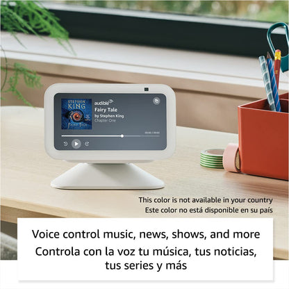 Echo Show 5 (3rd Gen, 2023 release) | Smart display with deeper bass and clearer sound | International Version with EU Power Adaptor | Charcoal