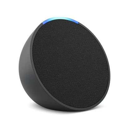 Echo Pop | Full sound compact smart speaker with Alexa | I International Version with UK Power Adaptor | Charcoal