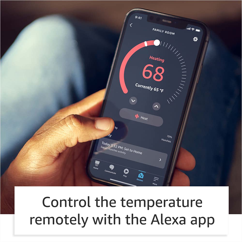 Amazon Smart Thermostat - Save money and energy - Works with Alexa and Ring - C-wire required