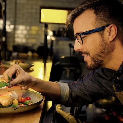 Amazon Echo Frames, an Alexa device (newest model), Smart glasses with Alexa, Round frames in Blue Tortoise with blue light filtering lenses