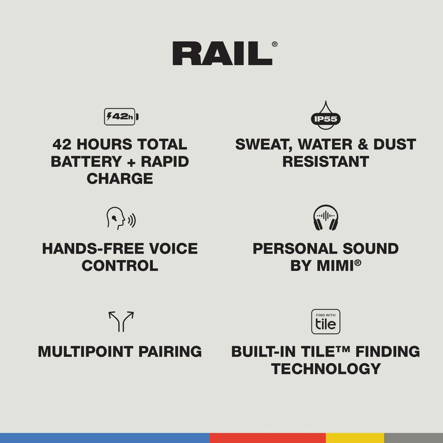 Skullcandy Rail ANC Wireless Earbuds, Bluetooth Headphones, Active Noise Cancelling, Up to 38 Hours Battery, Microphone for iPhone Android, Customizable via Skull-iQ App - Bone