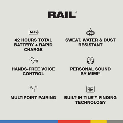 Skullcandy Rail ANC Wireless Earbuds, Bluetooth Headphones, Active Noise Cancelling, Up to 38 Hours Battery, Microphone for iPhone Android, Customizable via Skull-iQ App - Bone