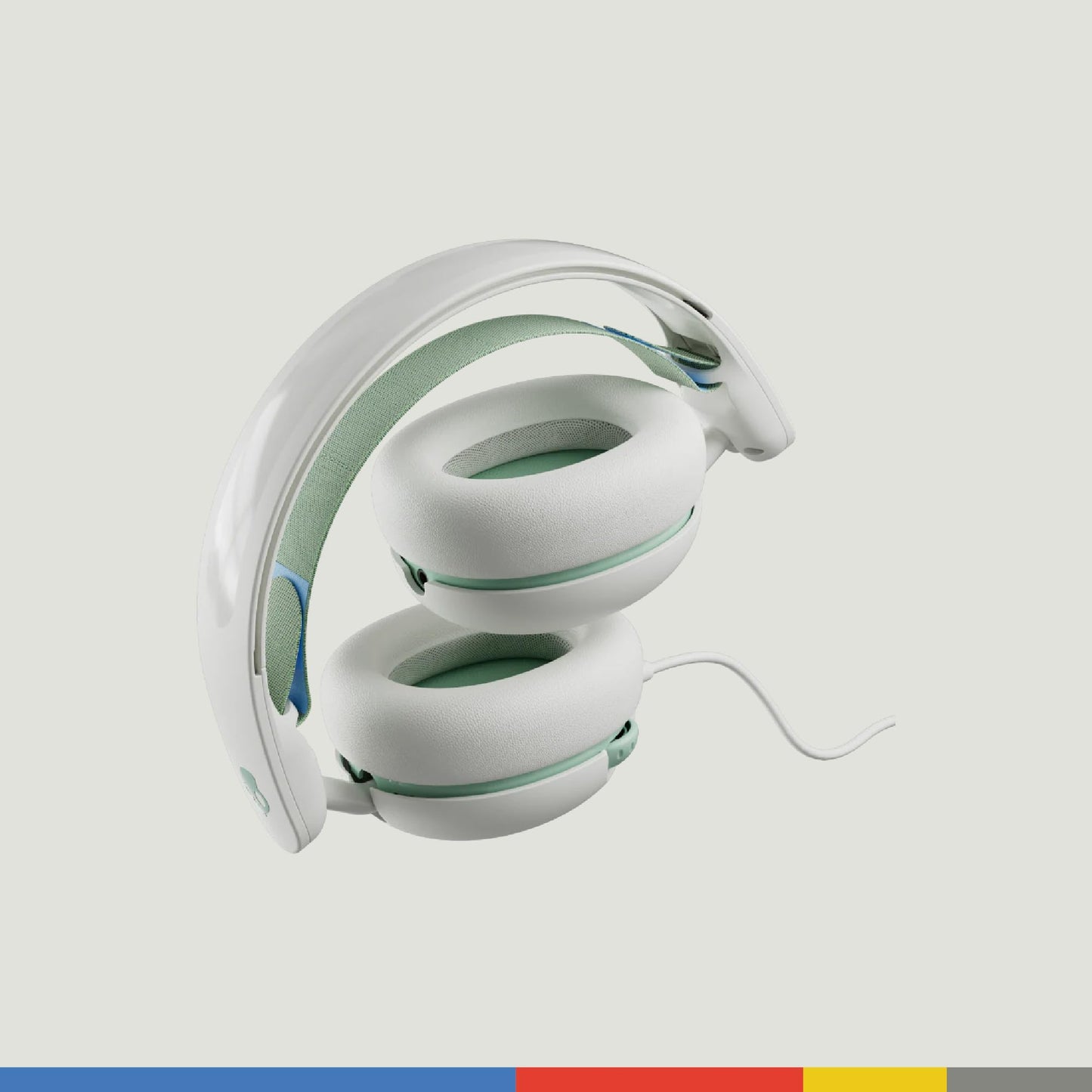 Skullcandy Grom Over-Ear Wired Headphones for Kids, Volume-Limiting, Share Audio Port, Microphone, Work with Bluetooth Devices and Computers - Bone Seafoam