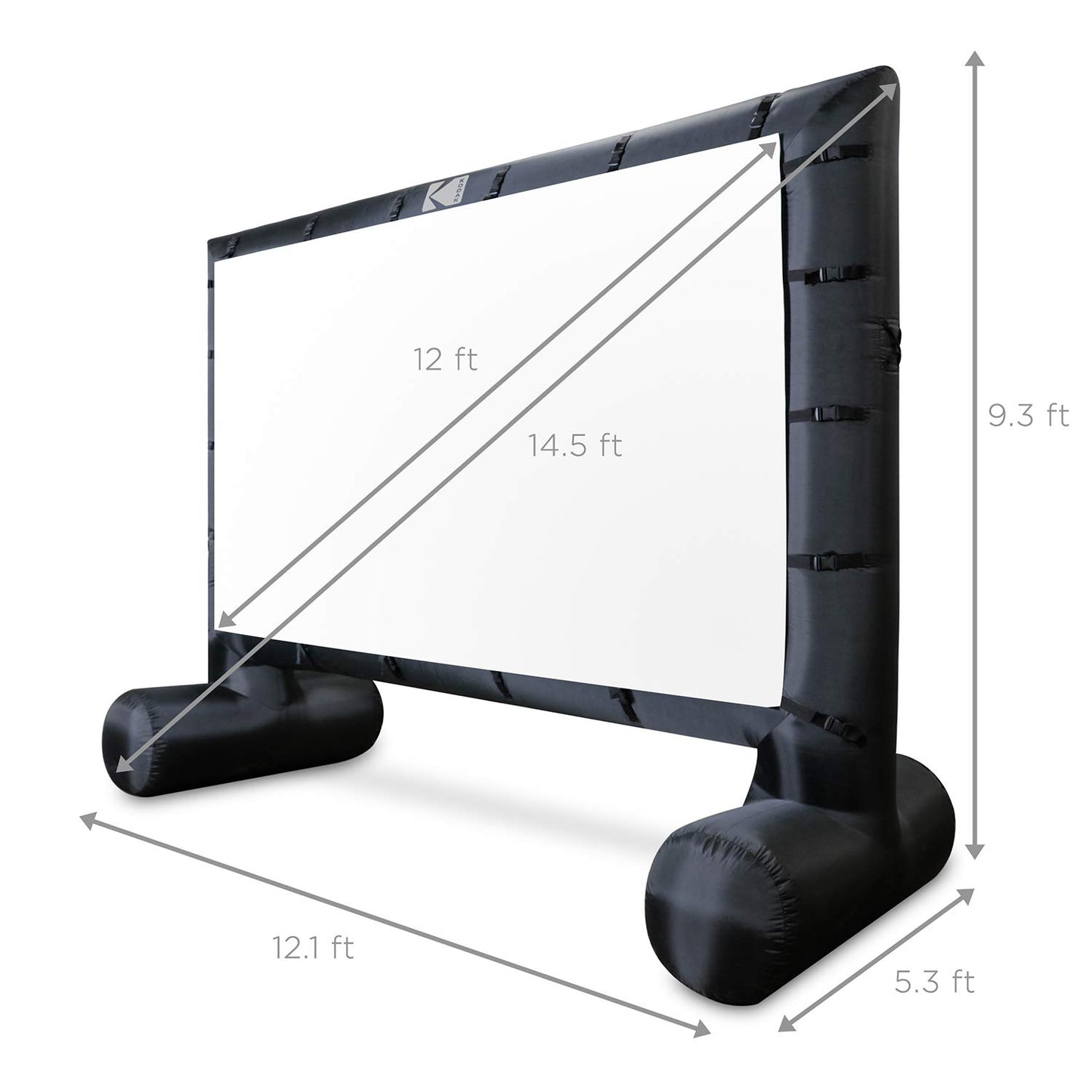 KODAK Inflatable Outdoor Projector Screen | 14.5 Feet, Blow-Up Screen for Movies, TV, Sports Games & More | Includes Air Pump, Storage Carry Case, Stakes, Repair Patches