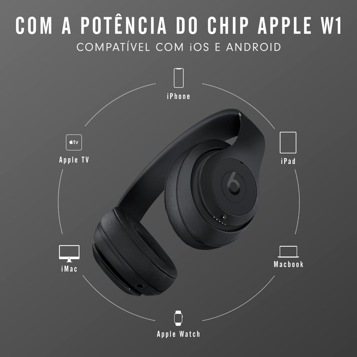 Beats Studio3 Wireless Noise Cancelling Over-Ear Headphones Matte Black (Latest Model)