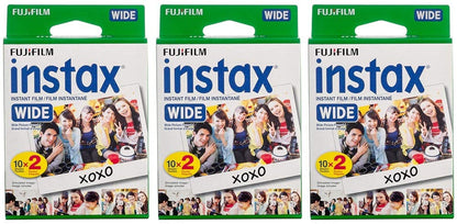 Wide Instant Film, White, 20 Exposures (3 Boxes)