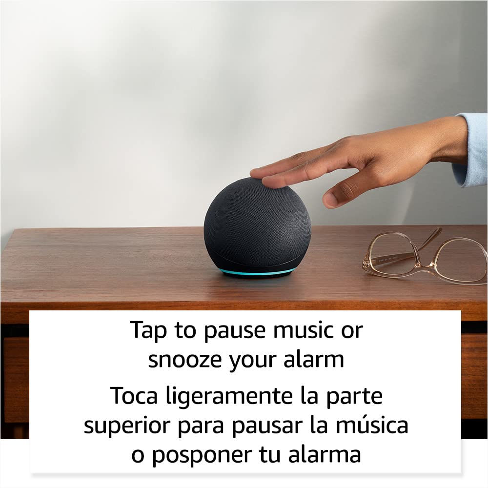 Echo Dot (5th Gen, 2022 release) | International Version with EU Power Adaptor | Smart speaker with Alexa | Charcoal
