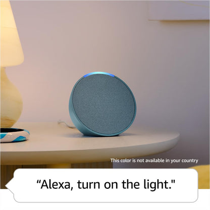 Echo Pop | Full sound compact smart speaker with Alexa | I International Version with UK Power Adaptor | Charcoal