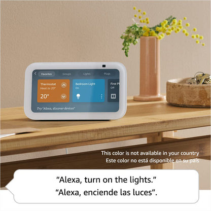 Echo Show 5 (3rd Gen, 2023 release) | Smart display with deeper bass and clearer sound | International Version with EU Power Adaptor | Charcoal