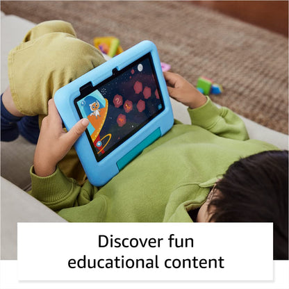 Amazon Fire 7 Kids tablet (newest model) ages 3-7. Top-selling 7" kids tablet on Amazon. Set time limits, age filters, educational goals, and more with parental controls, 32 GB, Purple