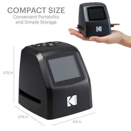 KODAK Mini Digital Film & Slide Scanner - Converts 35mm, 126, 110, Super 8 & 8mm Film to 22MP JPEG Images - Includes 2.4" LCD Screen & Easy-Load Adapters