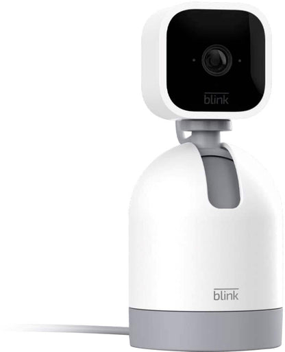 Blink Mini Pan-Tilt Indoor 1080p HD Security Camera with Rotating Mount - White