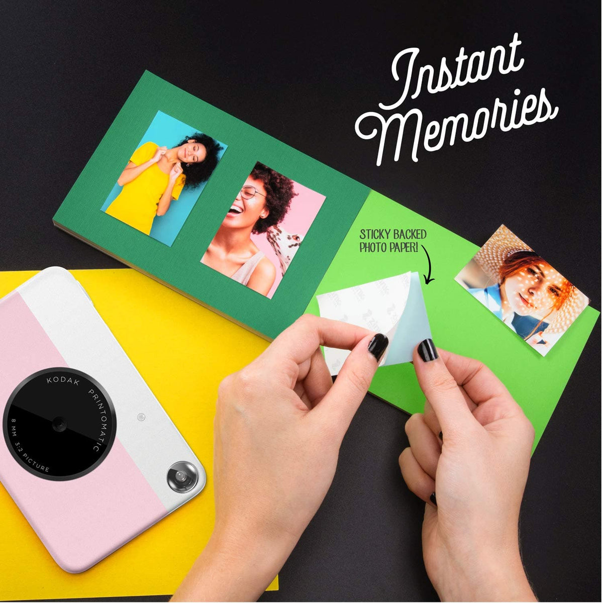 Kodak Printomatic Instant Print Camera, 2x3 Zink Prints - Pink