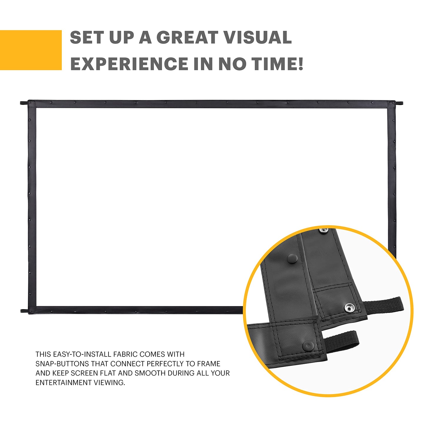KODAK 120” Replacement Projector Screen | Fast Fold High Contrast White Projection Backdrop for Outdoor & Indoor Movies in Front Projection | Easy Clean Glare Proof, Wrinkle Free Fabric