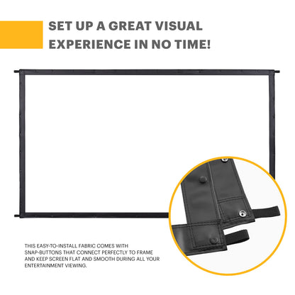 KODAK 120” Replacement Projector Screen | Fast Fold High Contrast White Projection Backdrop for Outdoor & Indoor Movies in Front Projection | Easy Clean Glare Proof, Wrinkle Free Fabric
