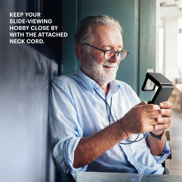 KODAK Magnifying Lighted Slide Viewer, Compact Portable 1.8x LED Backlight for Vintage 35mm Film Slides, Battery Operated, Neck Lanyard included