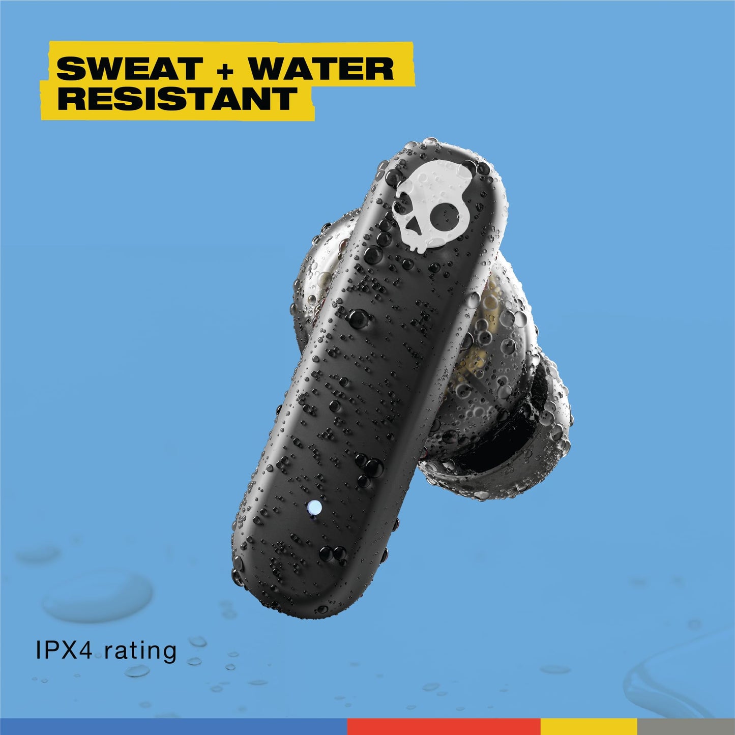 Skullcandy Smokin’ Buds Wireless Earbuds, Bluetooth Headphones, Noise Isolating Fit, Up to 20 Hours Battery, IPX4 Sweat and Water Resistant, Microphone for iPhone Android - Midnight Smoke