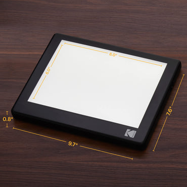 KODAK LED Light Box 8”x6” for Negatives, Slides & Films | Illuminated Board Panel & LED Light Pad for Viewing & Scanning Photos, Tattoo Drawing, Artist Sketching & Stenciling | Glare-Free, USB Powered