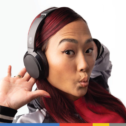 Skullcandy Riff 2 Wireless On-Ear Bluetooth Headphones, Up to 34 Hrs Battery, Foldable Lightweight Design, Convenient for Travel with Backup 3.5mm AUX Cable, Microphone for iPhone Android - True Black