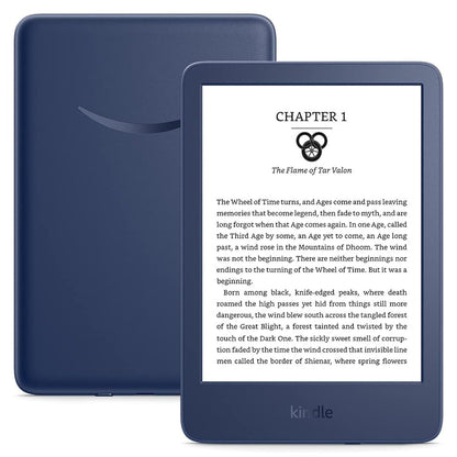 International Version - Kindle - The lightest and most compact Kindle, now with a 6” 300 ppi high-resolution display, and 2x the storage - Denim