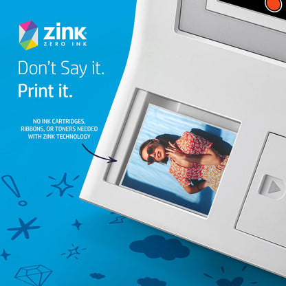 HP Sprocket 3.5 x 4.25” Zink Sticky-Backed Photo Paper (50 Pack) Compatible with HP Sprocket 3x4 Photobooth and Photo Printer