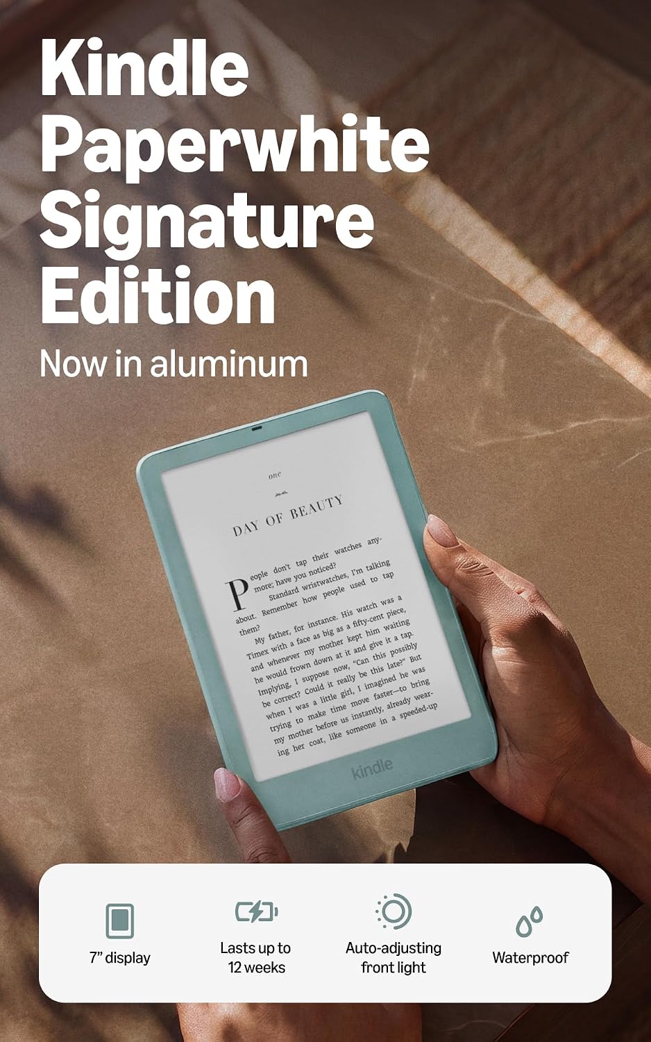 Amazon Kindle Paperwhite Signature Edition 32GB 7" Aluminum E-Reader (2026) - Seaglass Green