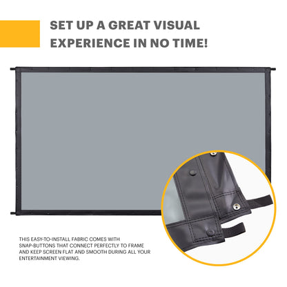 KODAK 150” Replacement Dual Projector Screen | Fast Fold Gray Front & Rear Projection Backdrop for Outdoor & Indoor Movies | Easy Clean, Glare Proof, Wrinkle Free Fabric