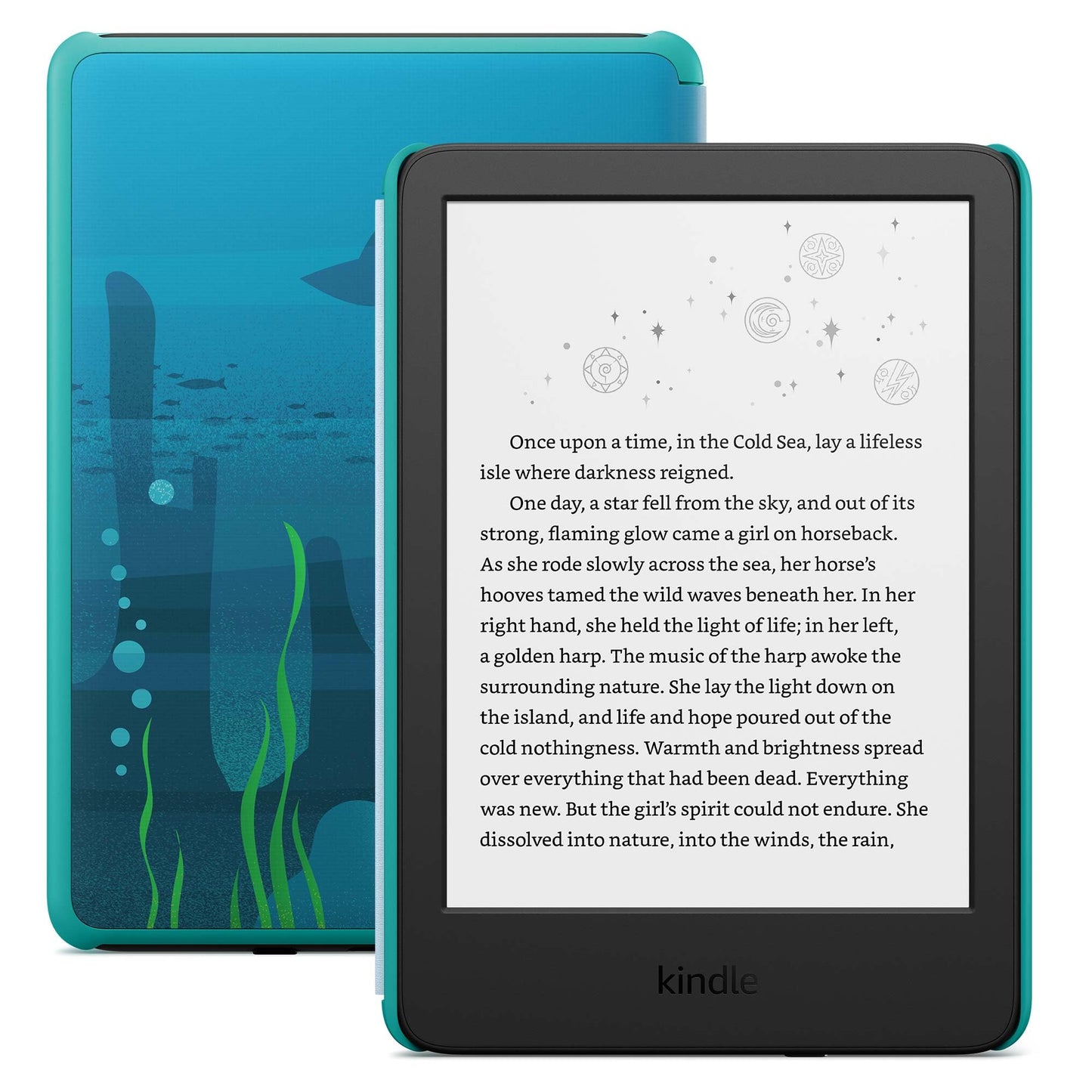 Amazon Kindle Kids 16GB (newest model) - If it breaks, we will replace it, includes ad-free books and cover, with glare-free display, faster page turns - Ocean Explorer
