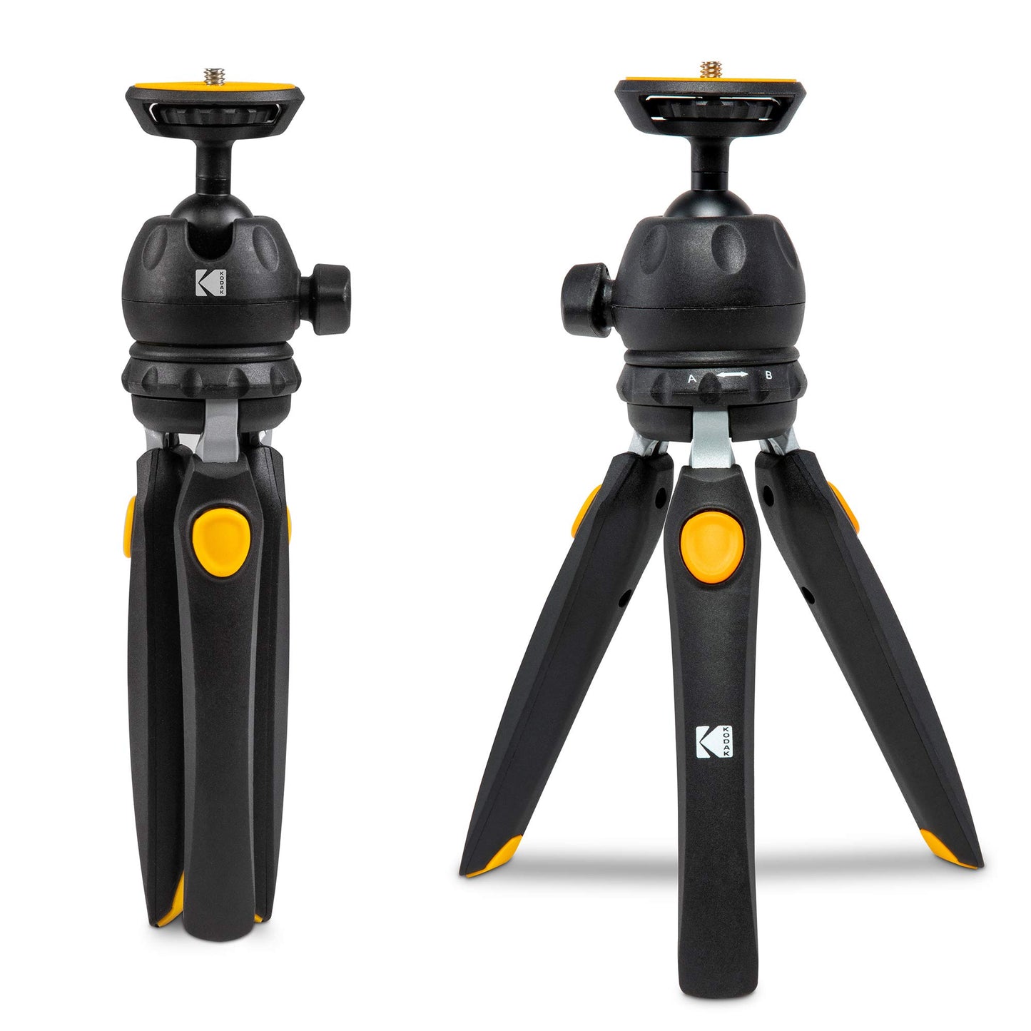 Kodak Mini Tripod for Luma 75, Luma 150, Luma 350 with 360° Ball Head, Adjustable Compact 9” Tabletop Tripod, 5-Position Legs, Rubber Feet, Smartphone & Action Camera Adapters Included