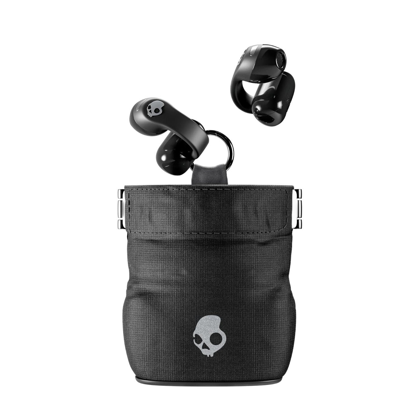 Skullcandy Push 720 Open Wireless Open Ear Bluetooth Earbuds, Headphones, Waterproof, Clip-On Lightweight Design, 30 Hours Battery, Wireless Charging Pouch, Microphone for iPhone Android - True Black