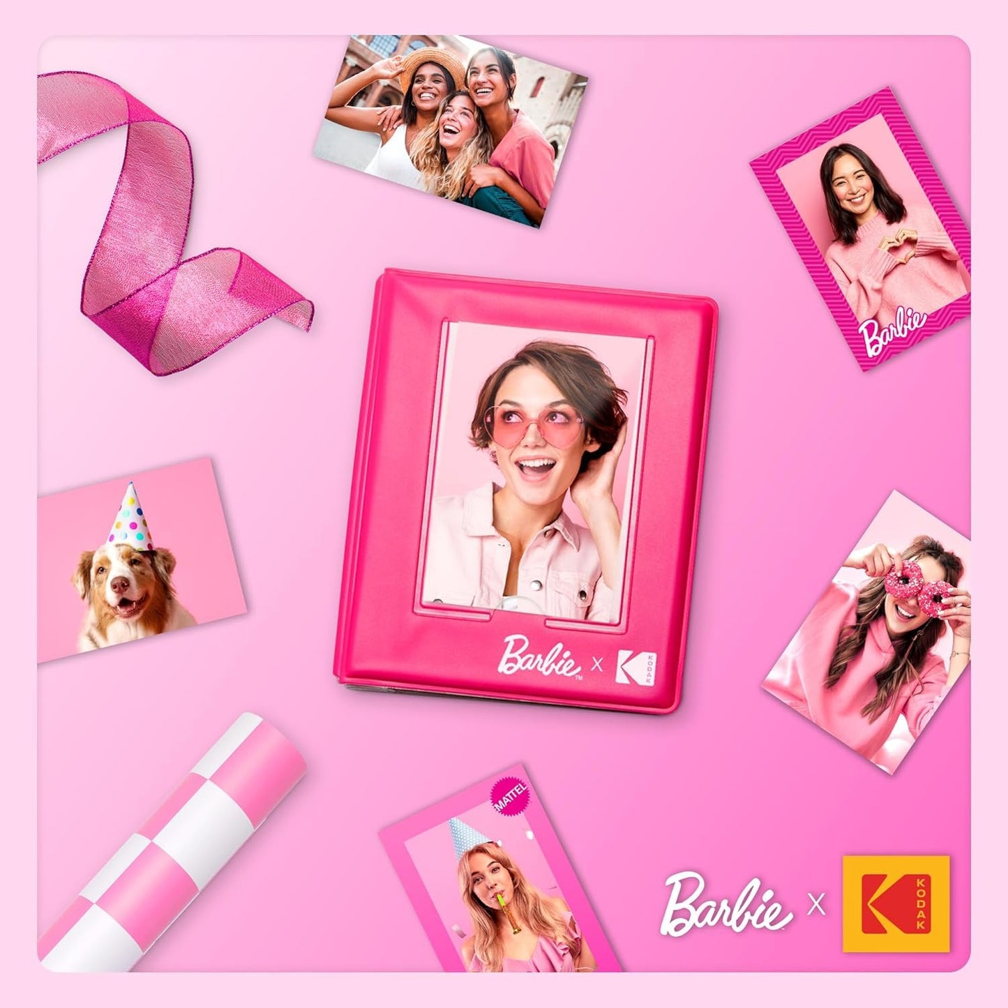 Kodak x Barbie 64-Photo Mini Photo Album with Transparent Window Cover for Barbie Instant 2x3” ZINK Zero Ink Photo Paper