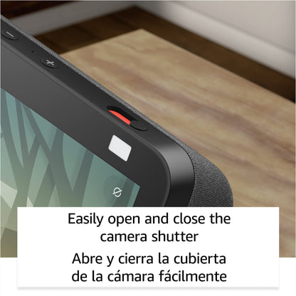 Echo Show 8 (2nd Gen, 2021 release) | International Version with EU Power Adaptor | HD smart display with Alexa and 13 MP camera | Charcoal