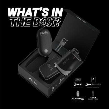 Blue Tees Golf Player Pack GO Bundle - Series 3 Max+ Rangefinder with Premium Case, The Player GO GPS Equipped Magnetic Speaker & Premium 6-in-1 Utility Divot Tool - The Complete Golf Bundle