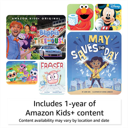 Amazon Fire 7 Kids tablet, ages 3-7. Top-selling 7" kids tablet on Amazon - 2022. Set time limits, age filters, educational goals, and more with parental controls, 16 GB, Purple