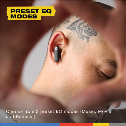 Skullcandy Smokin’ Buds Wireless Earbuds, Bluetooth Headphones, Noise Isolating Fit, Up to 20 Hours Battery, IPX4 Sweat and Water Resistant, Microphone for iPhone Android - Midnight Smoke