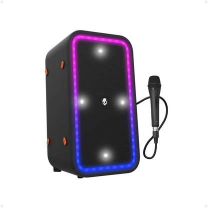 Skullcandy Stomp Bluetooth Speaker - IPX7 Waterproof Wireless Portable Speaker, with LED Lightshow & Strobe Modes, 12 Hour Battery, Multi-Link, & USB-C & USB-A Output Charging (Stomp XL, Black)