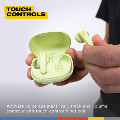 Skullcandy Smokin’ Buds Wireless Earbuds, Bluetooth Headphones, Noise Isolating Fit, Up to 20 Hours Battery, IPX4 Sweat and Water Resistant, Microphone for iPhone Android - Matcha