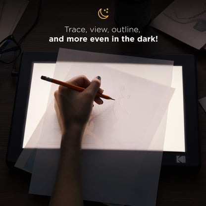 KODAK LED Light Box 5”x4” for Negatives, Slides & Films | Illuminated Board Panel for Viewing & Scanning Photos, Tattoo Drawing, Artist Sketching, Stenciling & More | Glare-Free, Battery & USB Powered