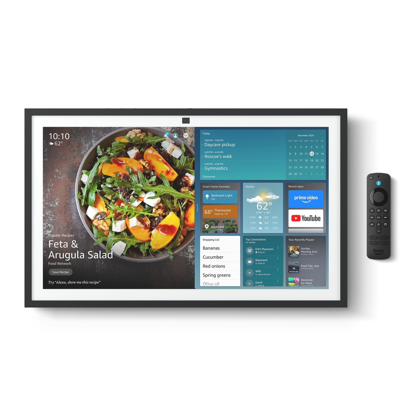 Amazon Echo Show 21 (newest model), Full HD 21" kitchen hub for home organization, with built-in Fire TV and Alexa
