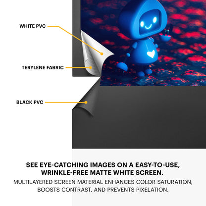 KODAK Portable Projector Screen | 60” Indoor & Outdoor 16:9 Video Projection Surface & Stand with Carry Handle | 1080p, 4K/8K UHD, 3D & HDR Ready | Fast Setup for Movies, Office Presentations & More